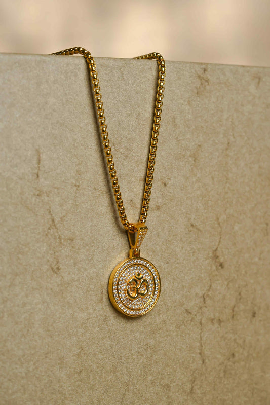 Om Symbol Pendant With Chain 940306-ba