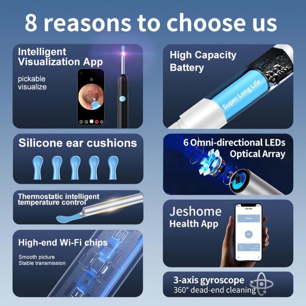 Earsight Plus R37R Ear Cleaning Camera Wax Removal Tool kit, Flexible Ear Scope Otoscope Camera Light, Visual Ear Picker Wireless Earwax Remover Tweezers for Adults & Kid (A)  EzyKom