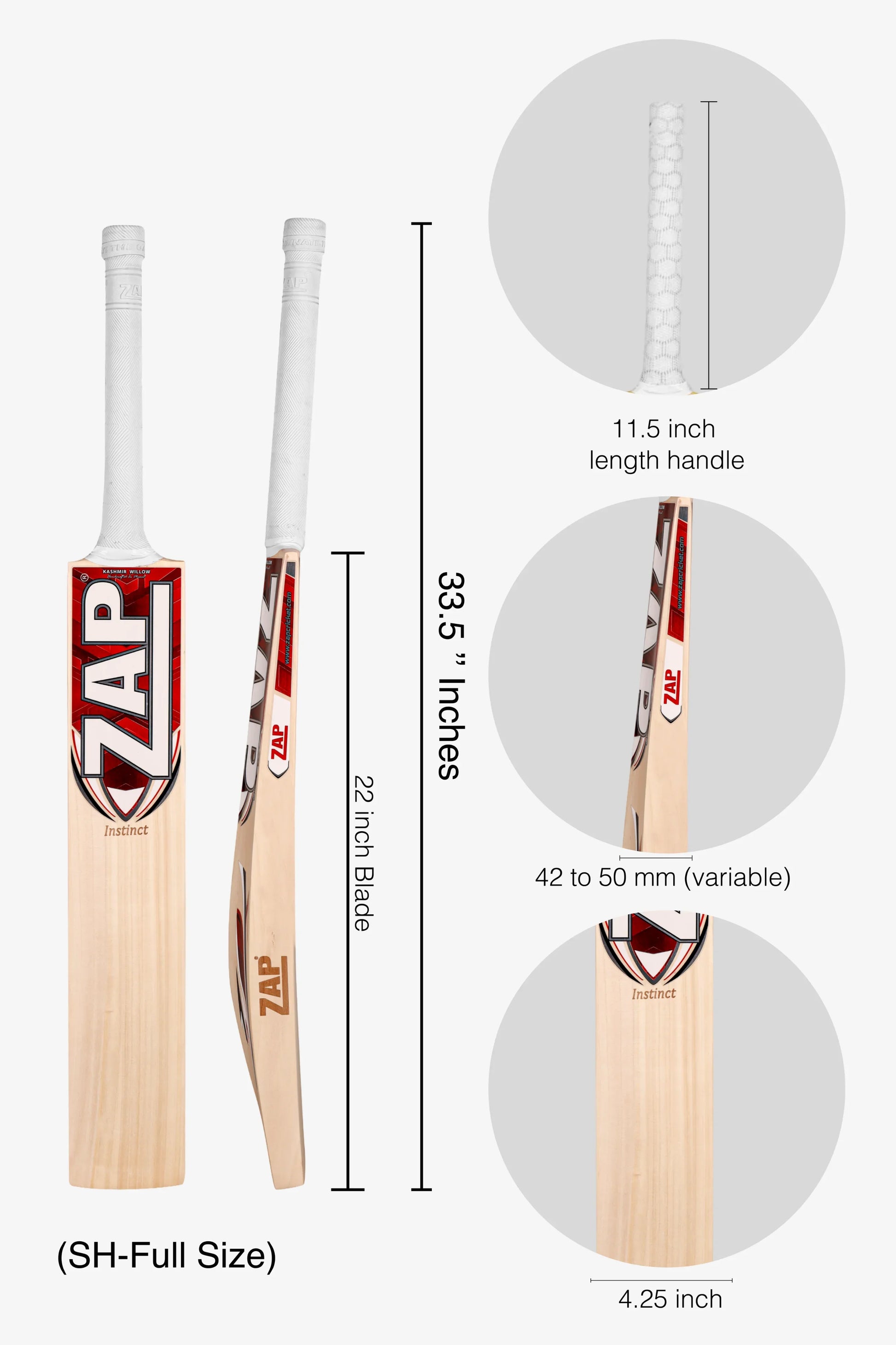 ZAP Instinct Kashmir Willow Bat  EzyKom